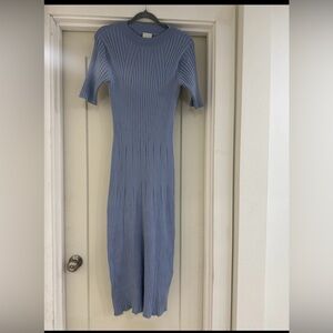 Varley Maeve Knit Midi Dress in Ashley Blue Medium
